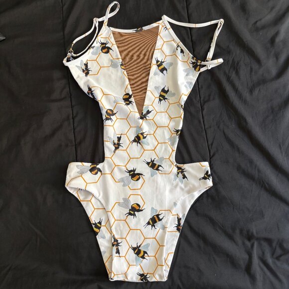 Like New The Bendy Brand Leotard - Size S, Bee Print - Picture 1 of 8